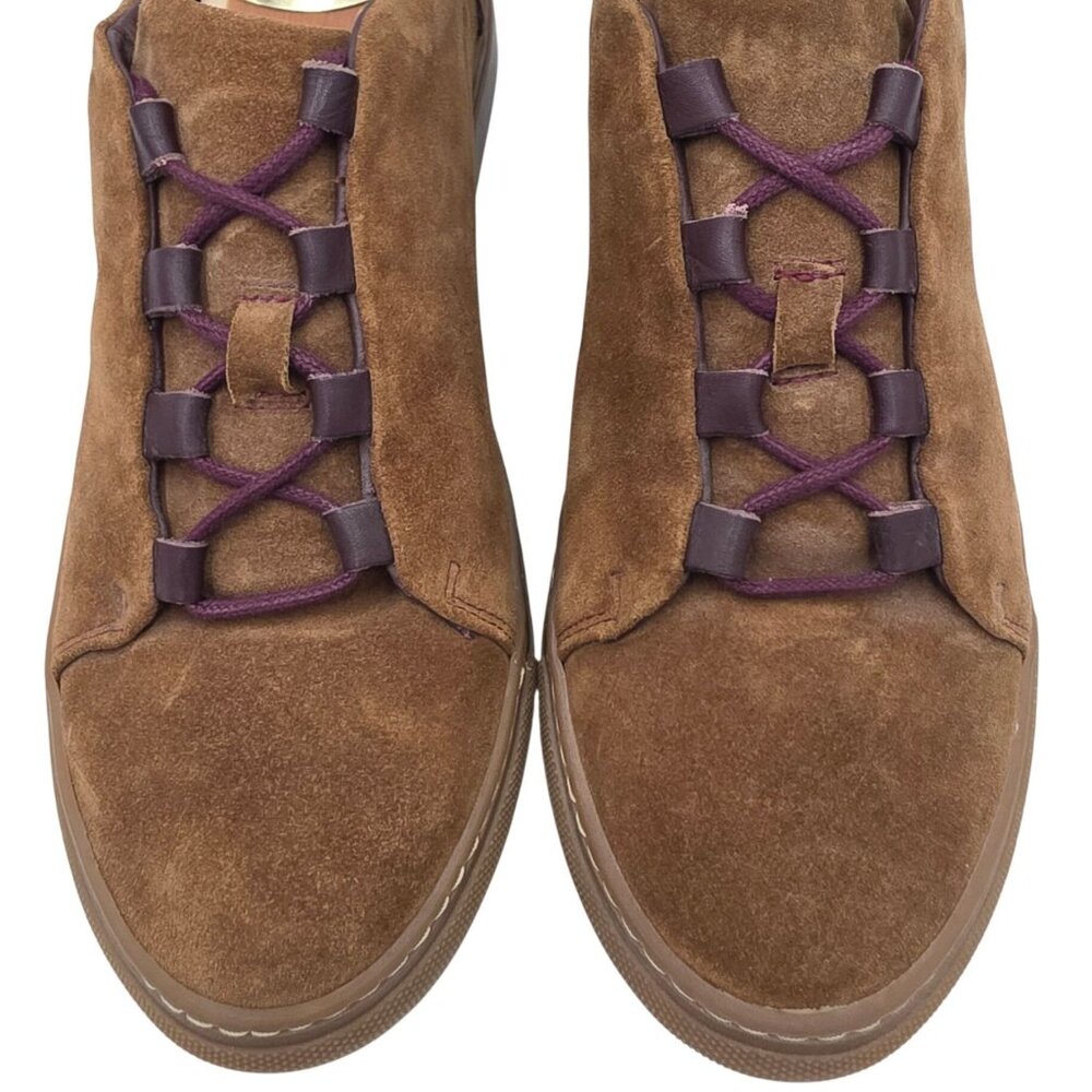 Worn Once? Noah Waxman Essex Sneakers Men 9.5 Brown Leather Casual Fashion Shoes - Picture 2 of 12